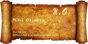 Mühl Olimpia névjegykártya